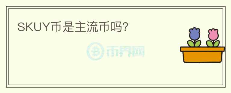 SKUY幣是主流幣嗎？