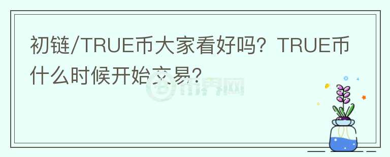 初鏈/TRUE幣大家看好嗎？TRUE幣什么時候開始交易？