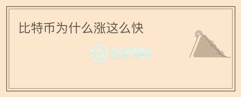 比特幣為什么漲這么快