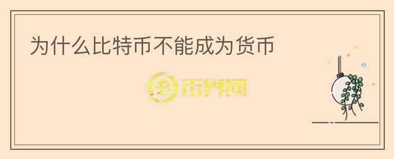 為什么比特幣不能成為貨幣