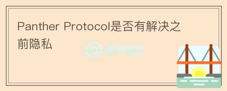 Panther Protocol是否有解決之前隱私