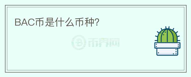 BAC幣是什么幣種？