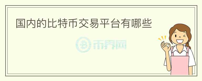 國內(nèi)的比特幣交易平臺(tái)有哪些