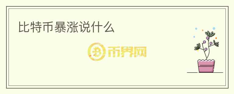 比特幣暴漲說什么