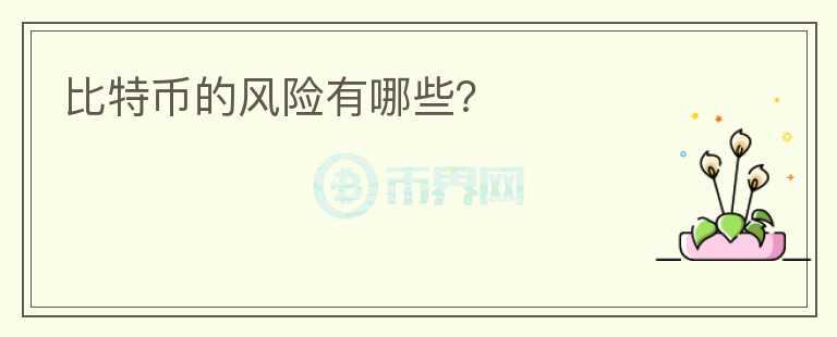 比特幣的風(fēng)險(xiǎn)有哪些？