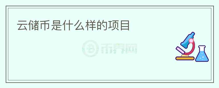 云儲(chǔ)幣是什么樣的項(xiàng)目