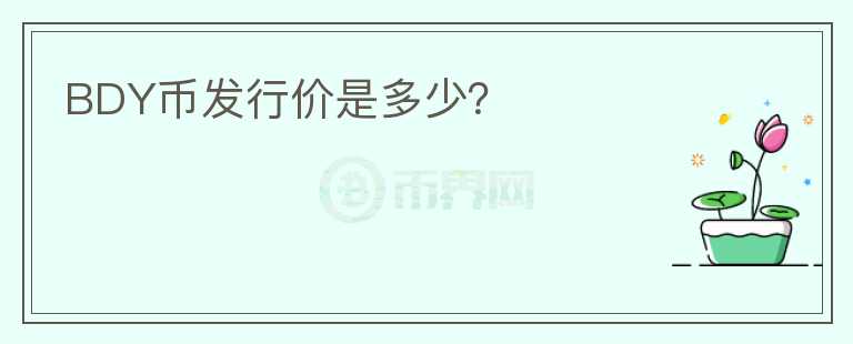 BDY幣發(fā)行價是多少？