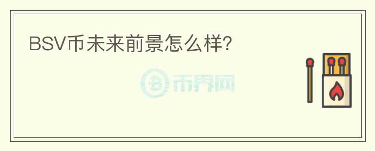 BSV幣未來前景怎么樣？