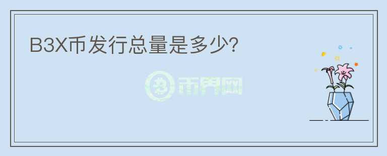 B3X幣發(fā)行總量是多少？