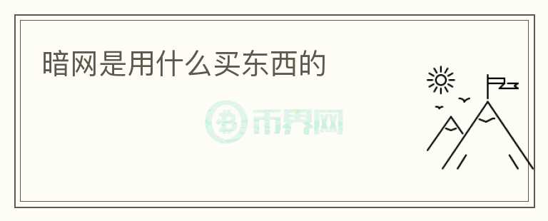 暗網(wǎng)是用什么買東西的