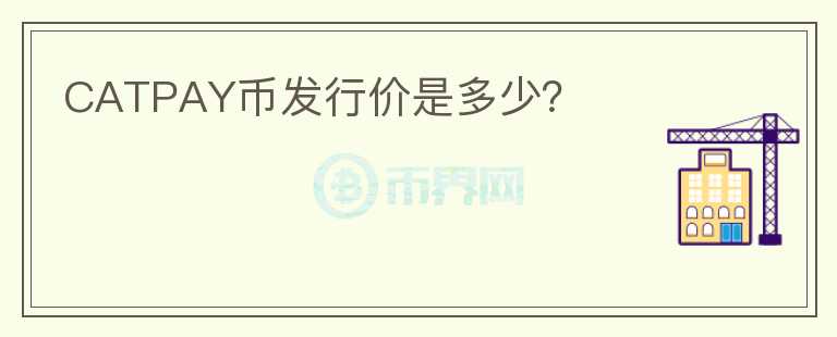 CATPAY幣發(fā)行價是多少？