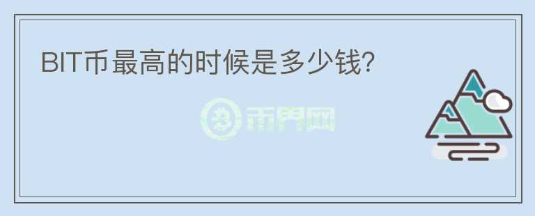 BIT幣最高的時候是多少錢？