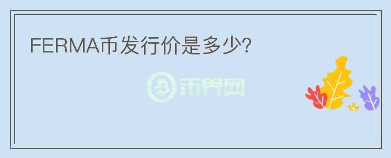 FERMA幣發(fā)行價(jià)是多少？