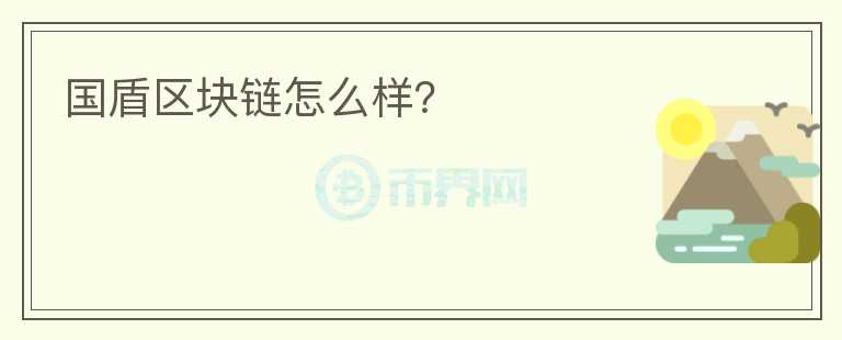 國盾區(qū)塊鏈怎么樣？