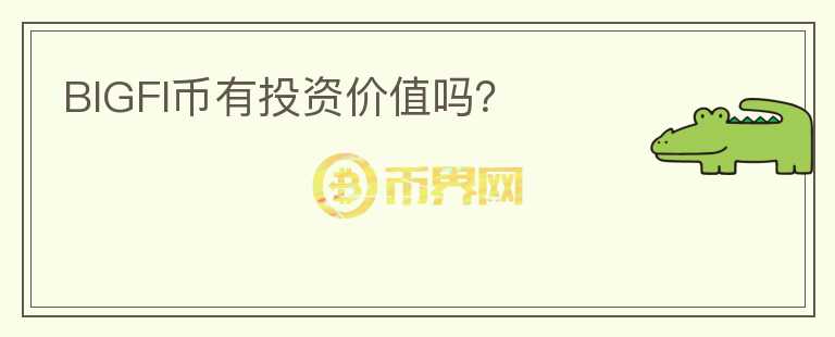 BIGFI幣有投資價值嗎？