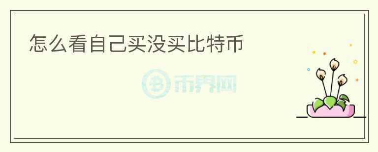 怎么看自己買(mǎi)沒(méi)買(mǎi)比特幣