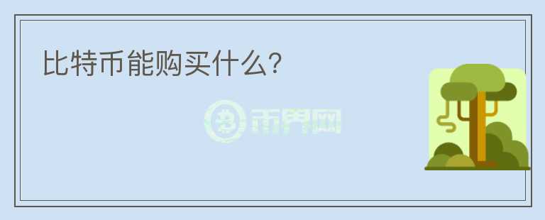 比特幣能購買什么？
