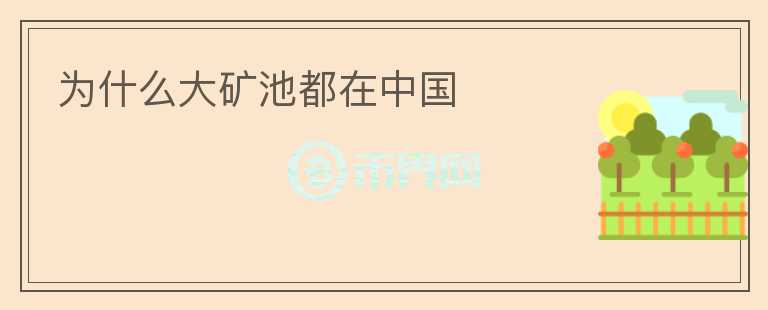 為什么大礦池都在中國(guó)