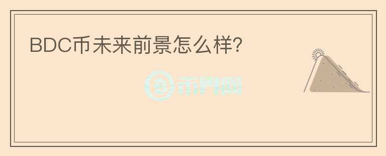 BDC幣未來前景怎么樣？