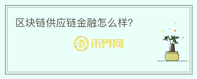 區(qū)塊鏈供應(yīng)鏈金融怎么樣？