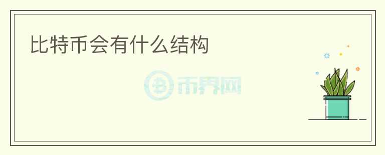 比特幣會(huì)有什么結(jié)構(gòu)