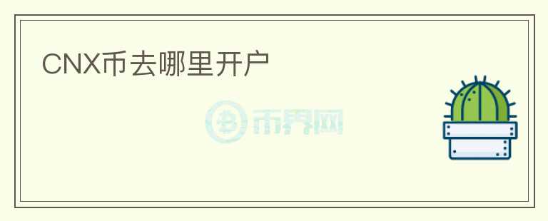 CNX幣去哪里開戶