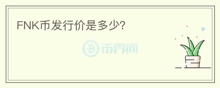 FNK幣發(fā)行價是多少？
