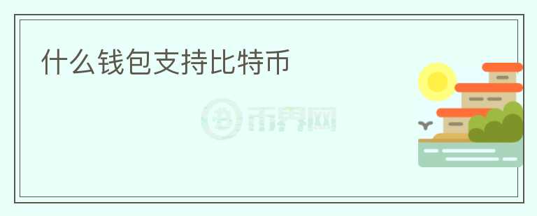 什么錢包支持比特幣