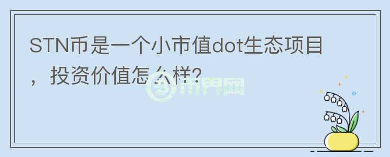 STN幣是一個(gè)小市值dot生態(tài)項(xiàng)目，投資價(jià)值怎么樣？