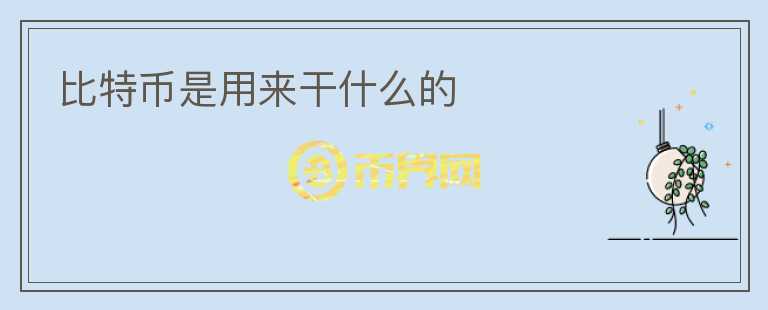 比特幣是用來干什么的