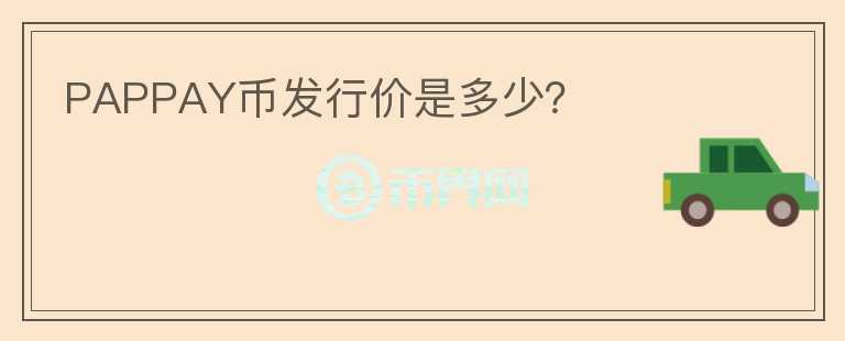 PAPPAY幣發(fā)行價(jià)是多少?