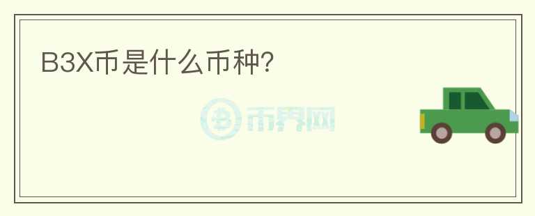 B3X幣是什么幣種？