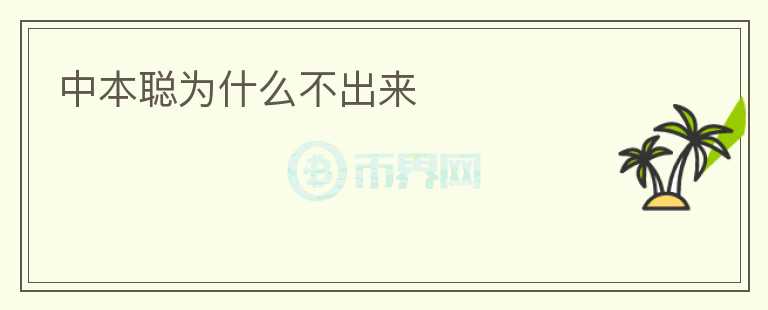 中本聰為什么不出來